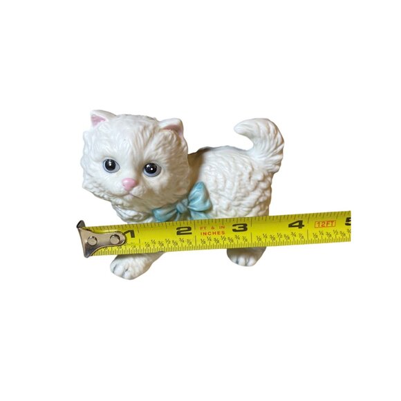 HOMCO White Persian Kittens Cats Figurines Pink Blue Bows Taiwan 1428 set of 2 - Picture 13 of 13
